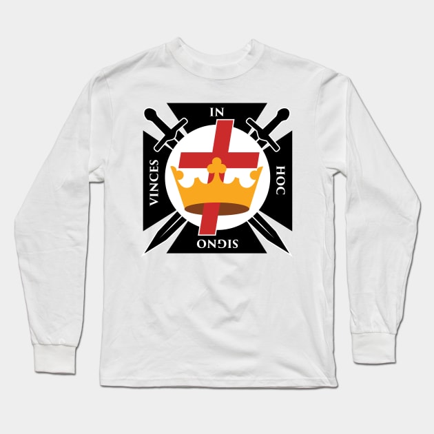 In Hoc Signo Vinces | Knights Templar Crusader Seal Long Sleeve T-Shirt by Wizardmode